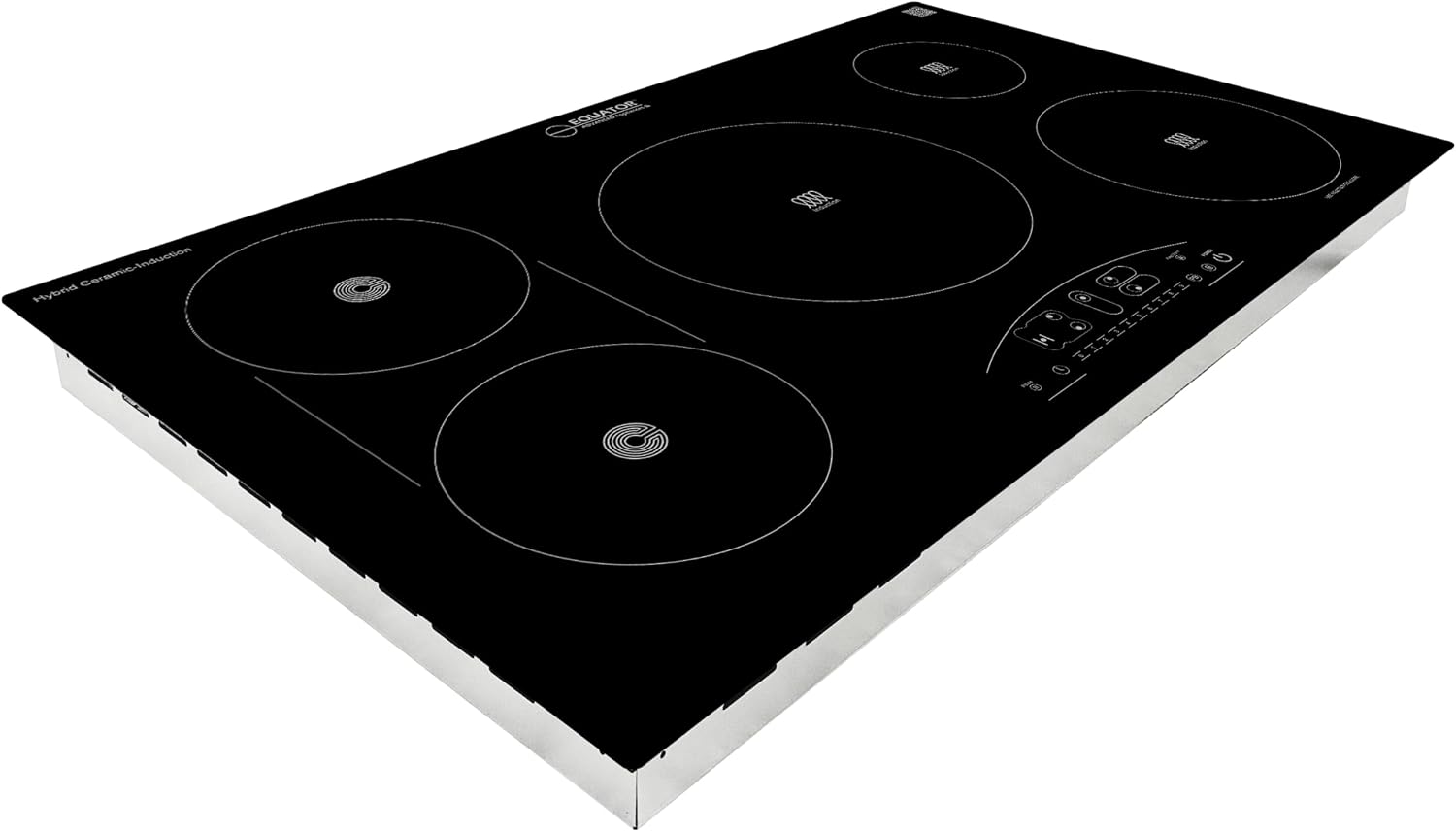 Equator 36-inch Electric Hybrid Cooktop with 3 Induction & 2 Ceramic Burners Dual Cooking Modes for Flexible, Fast, and Efficient Cooking Sleek Built-in Design