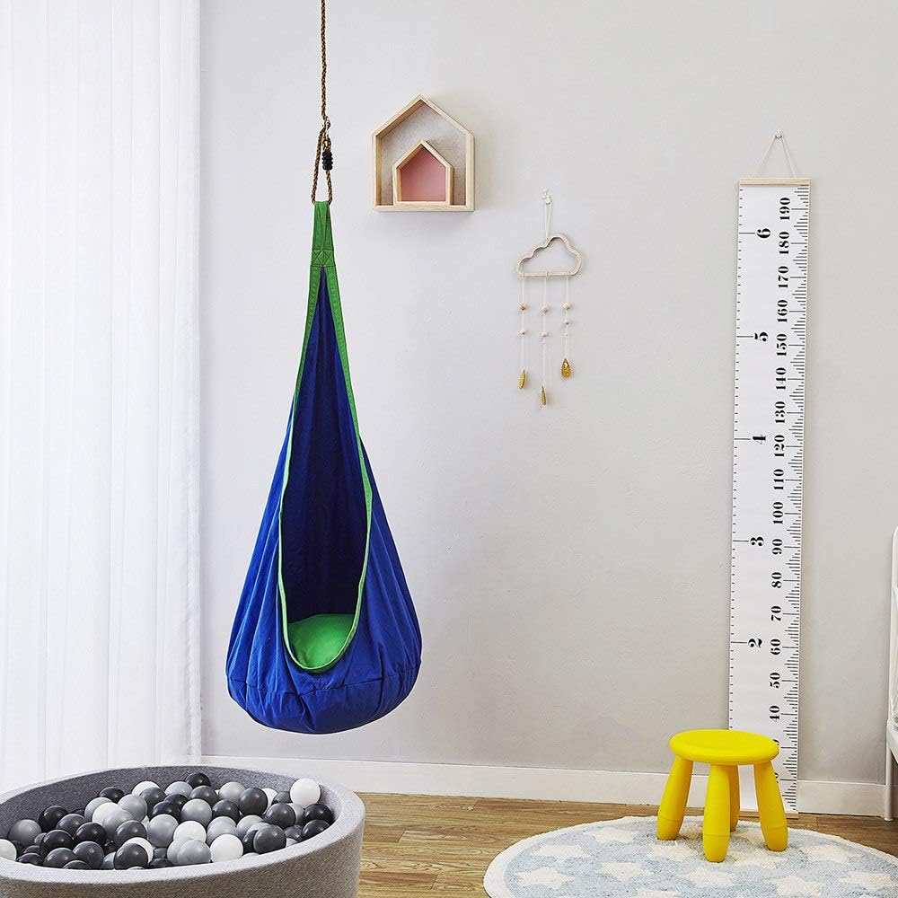 Indoor Baby Swing, Kids Swing Hammock Pod Chair, Outdoor and Indoor use Inflatable Hammock Chair Sensory Seat,SkyBlue