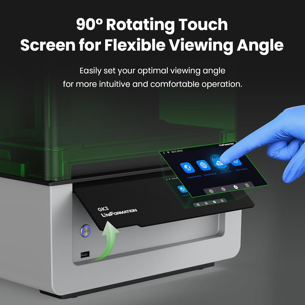 Uniformation 16K Resin 3D Printer, Stable Printing for Smart Auto Heating & Auto Feed System & APP Control Ideal for Detailed Models,Model:GK3 (T)