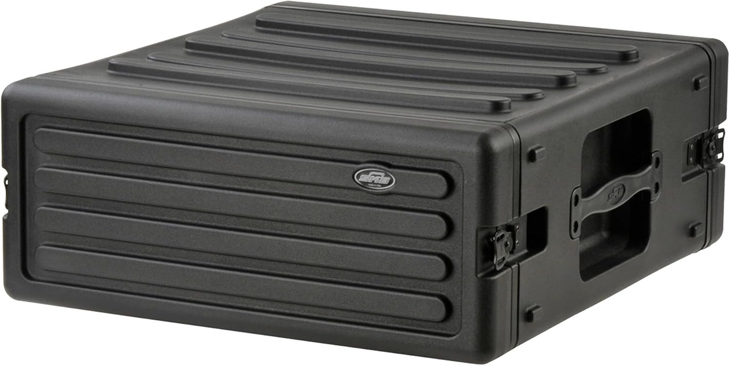 SKB 4U Roto Rack Case - Durable Polyethylene Gear Protector, Stackable, Waterproof with Twist Latches & Rubber Feet for Musicians, DJs, and A/V Equipment - Secure Transport & Storage Solution