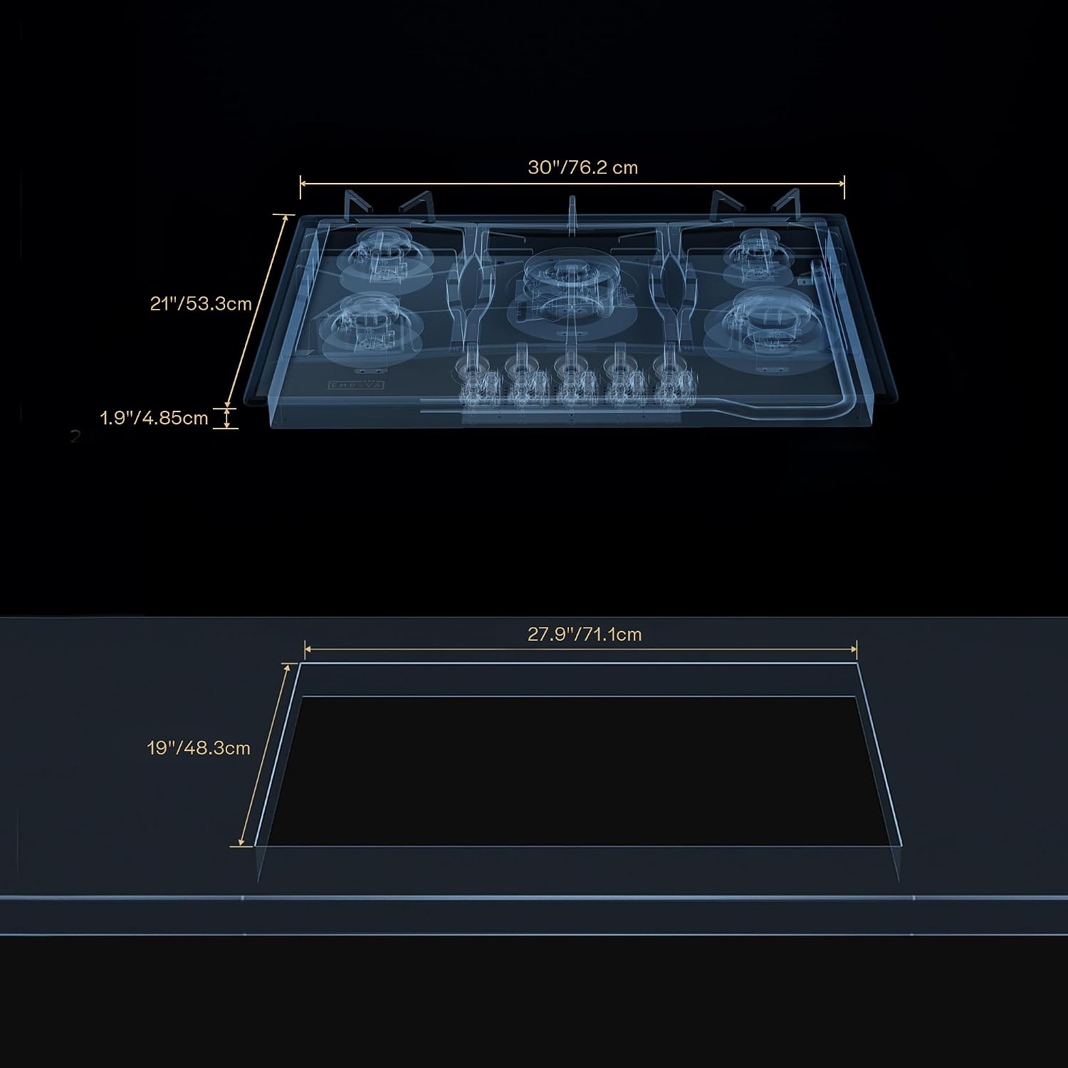 Empava 30' Gas Cooktop in Stainless Steel with 5 Burners 30XGC21
