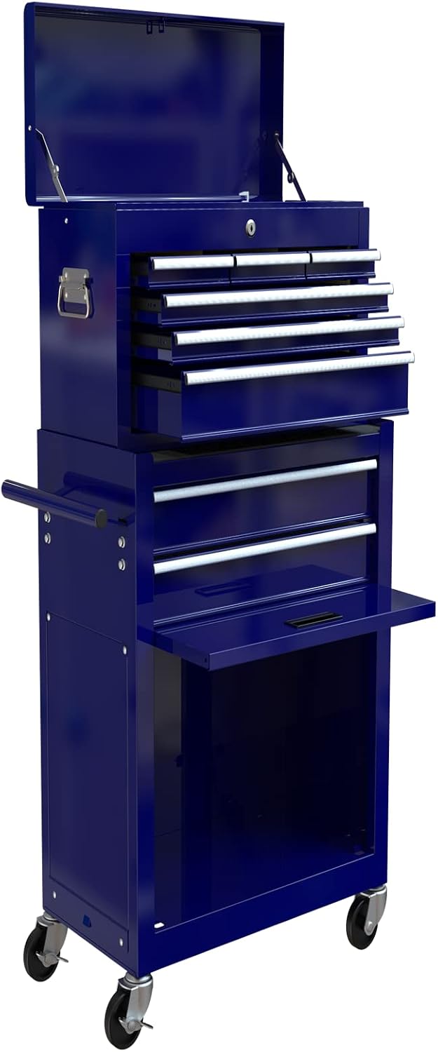 Tool Cart With 8 Drawers, Rolling Tool Storage Box With Wheels, Detachable Us General Metal Tool Cart for Craftsman, Portable Mobile Toolbox Widget for Garage Mechanic Tool, 42.80' x 24.20' x 13.00'