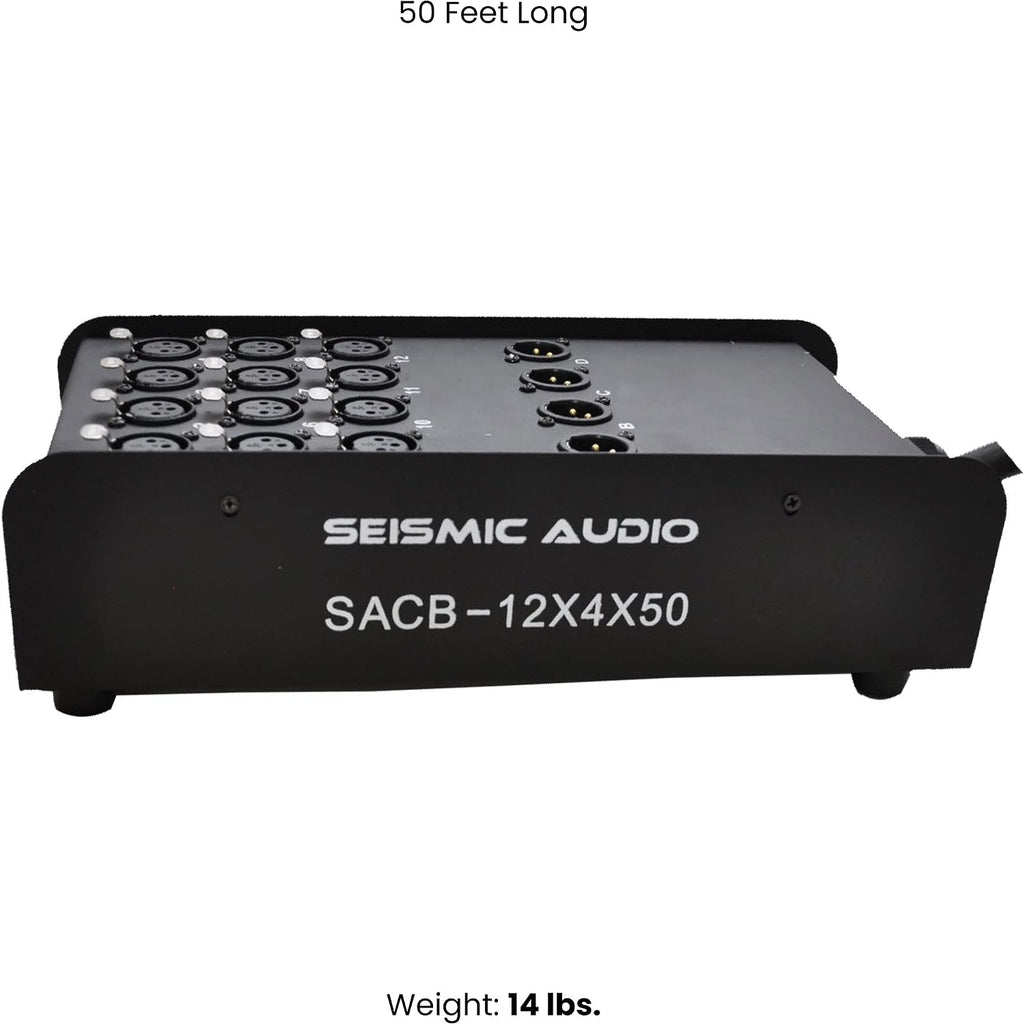 Seismic Audio Speakers 12 Channel Low Profile XLR Send Circuit Board Snake Cable, XLR Splitter Cable, 50 Feet