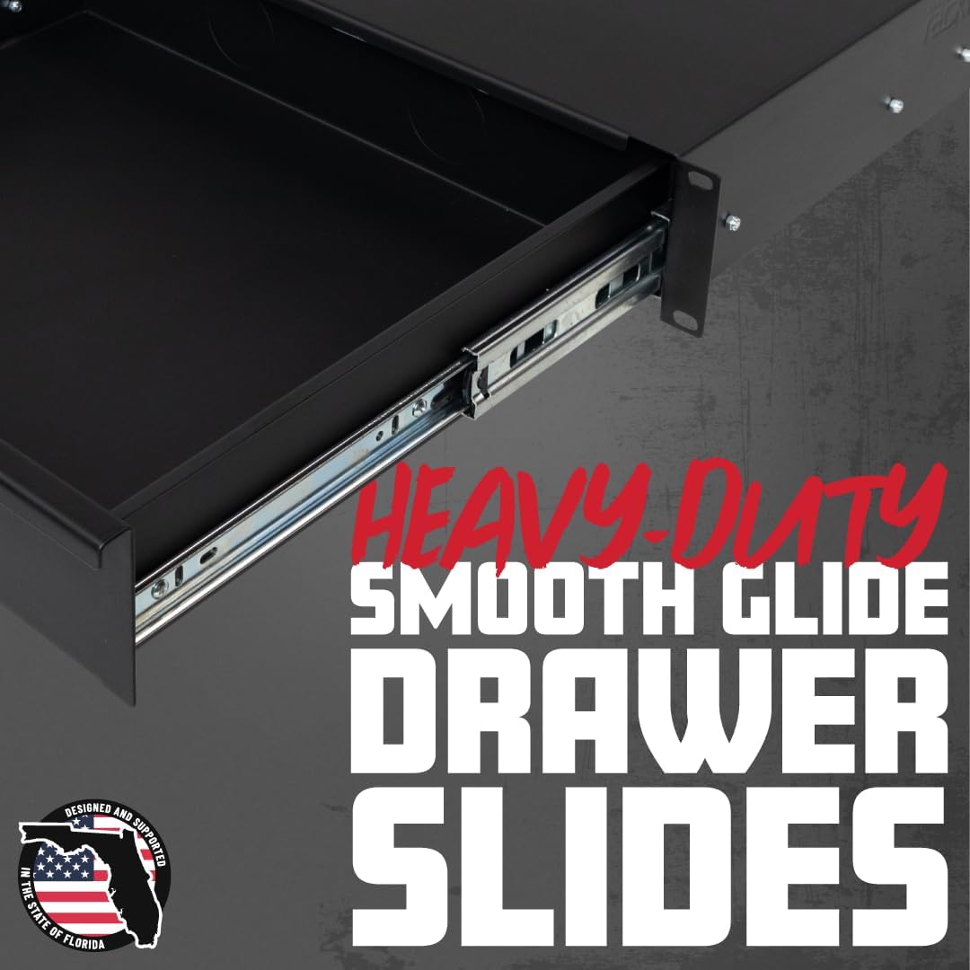 Gator Rackworks Wireless Microphone Rack Mount Drawer - Fits 4 Wireless Microphones and Body Packs, 2U Design (GRW-DRWWRLSS)