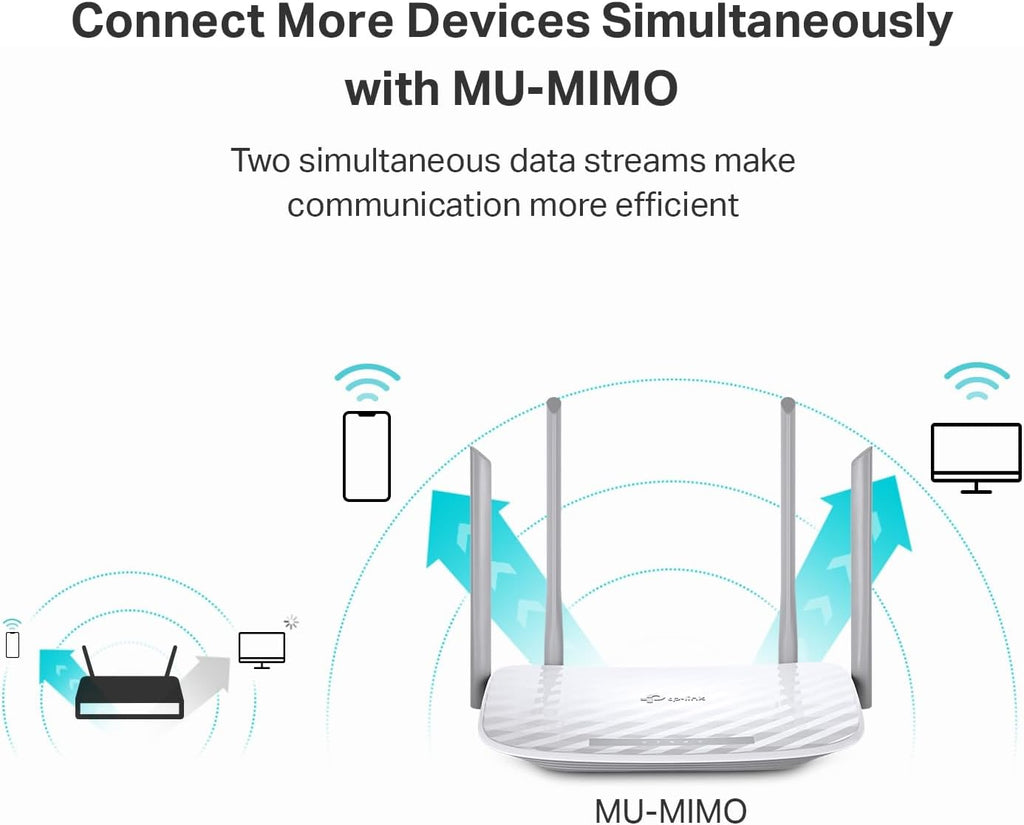 TP-Link AC1200 WiFi Router (Archer A54) - Dual Band Wireless,4 x 10/100 Mbps Fast Ethernet Ports,EasyMesh Compatible,Support Guest WiFi,Access Point Mode,IPv6 & Parental Controls,(Pack of 10)