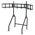 Dardoo Triple Monitor Stand with Brake Casters – Ergonomic Height/Tilt/Spacing Adjustment for 27 to 32 inch Monitors, Gaming Workstation Setup
