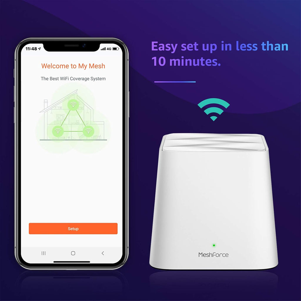 M1 Mesh WiFi System, Whole Home WiFi Performance, WiFi Router Replacement, Max Wireless Coverage 6+ Rooms, Easy to Setup, Parental Control (3 Pack)