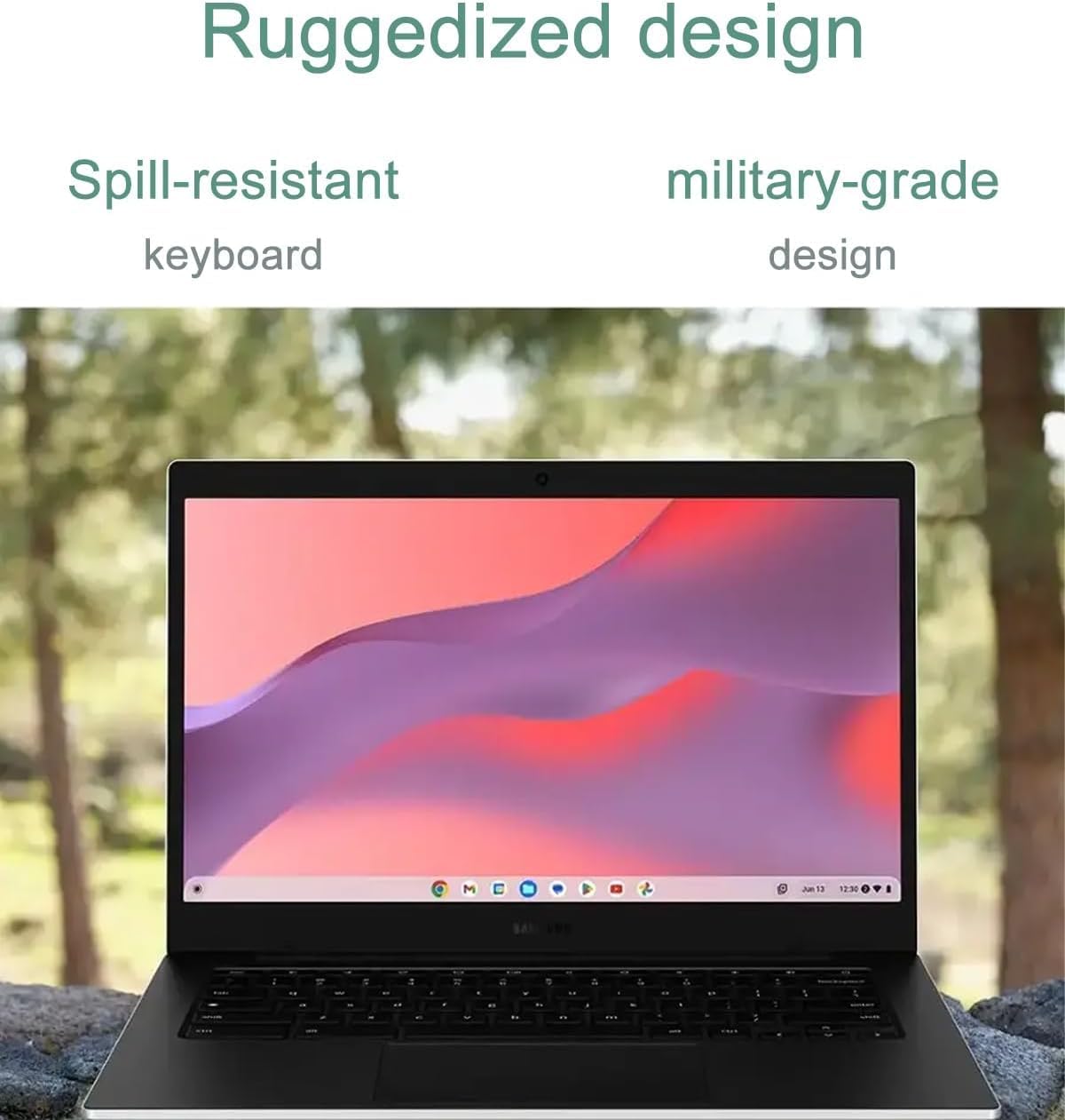 SAMSUNG Galaxy Chromebook Go Laptop (14' LED, Intel Celeron N4500, 320GB Storage (64GB eMMC+256GB SD Card)) For Home & Student, 12-Hr Long Battery, Spill-Resistant, Webcam, Wi-Fi 6, Chrome OS, Silver