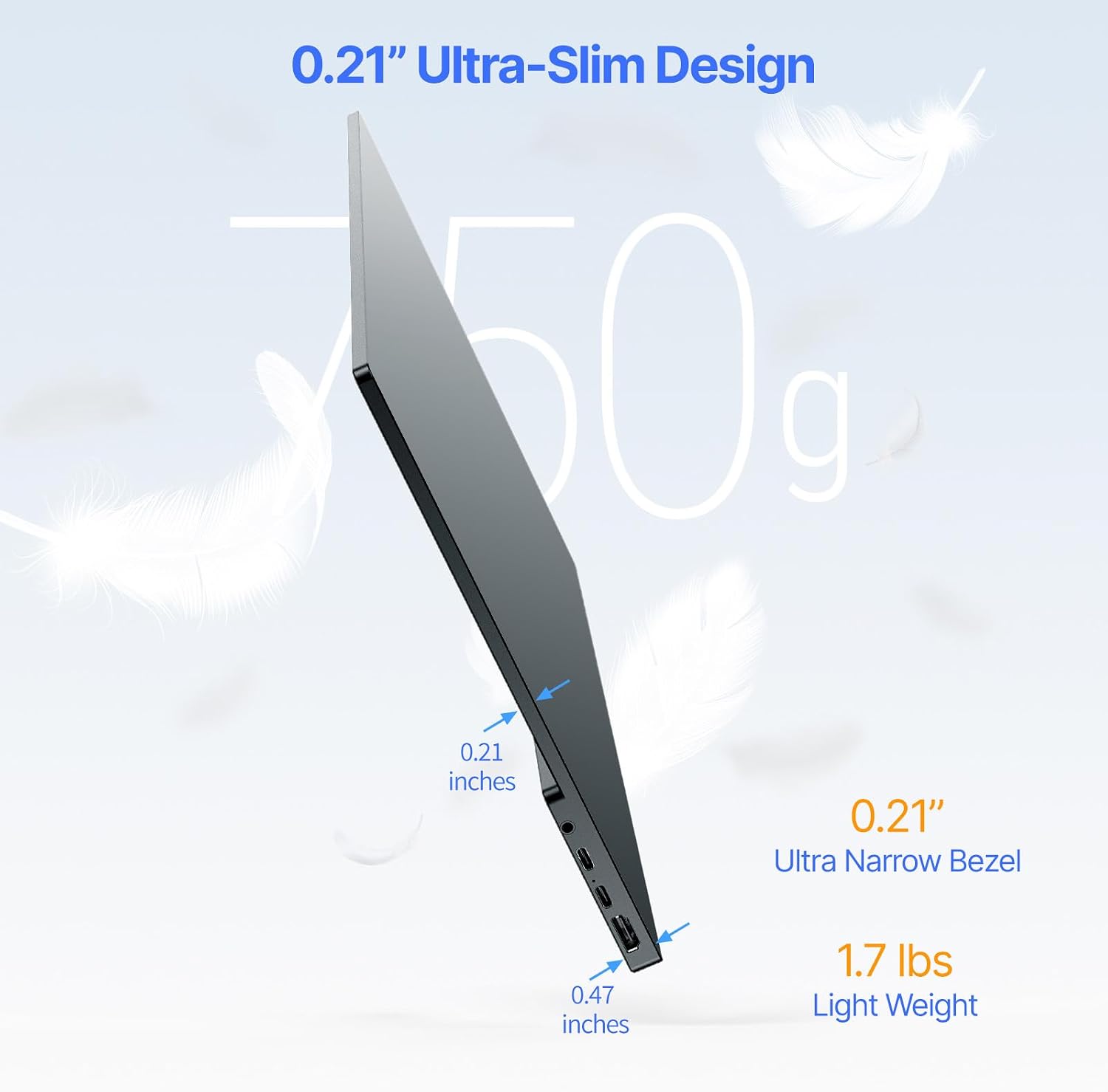 MINIX Portable Monitor 16' FHD 1200P，IPS，Touch Screen，USB-C, HDMI，Stereo，Eye Care, Flicker Free, Blue Light Filter