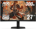 AOC CQ27G4ZX 27' 2K QHD (2560 x 1440) 300Hz Curved Screen Gaming Monitor，Adaptive Sync Compatible; HDR; DisplayPort HDMI; Frameless Design (Renewed)