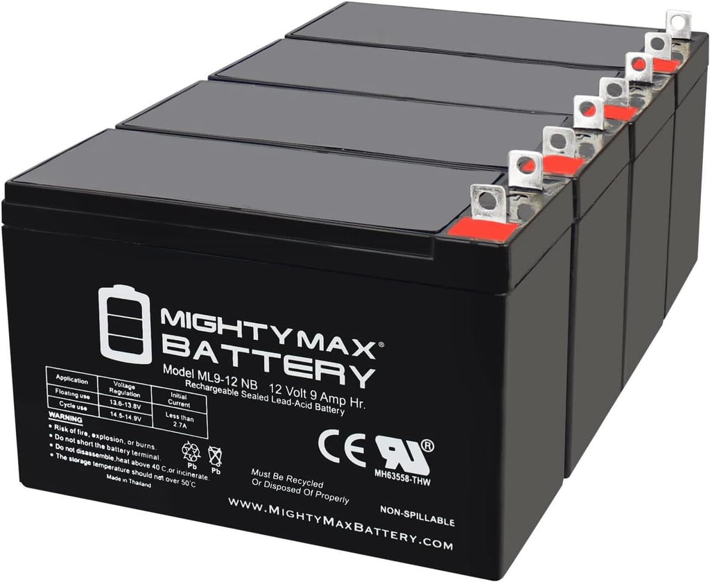 Mighty Max Battery 12 VOLT 9 AH SLA BATTERY NB terminal - 4 Pack