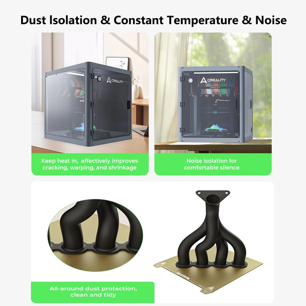 Official Creality Multifunctional Protective Cover Dustproof Sound Insulation and Noise Reduction Sturdy Frame for Ender Series and Most 3D Printer Size Within 600x700x650mm