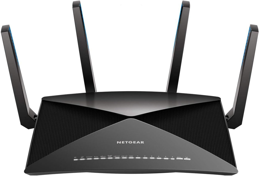 NETGEAR Nighthawk X10 Smart WiFi Router (R9000) - AD7200 Wireless Speed (up to 7200 Mbps) for 60Ghz WiFi Devices | Up to 2500 sq ft Coverage | 6 x 1G Ethernet, 1 x 10G SFP+, and 2 USB Ports