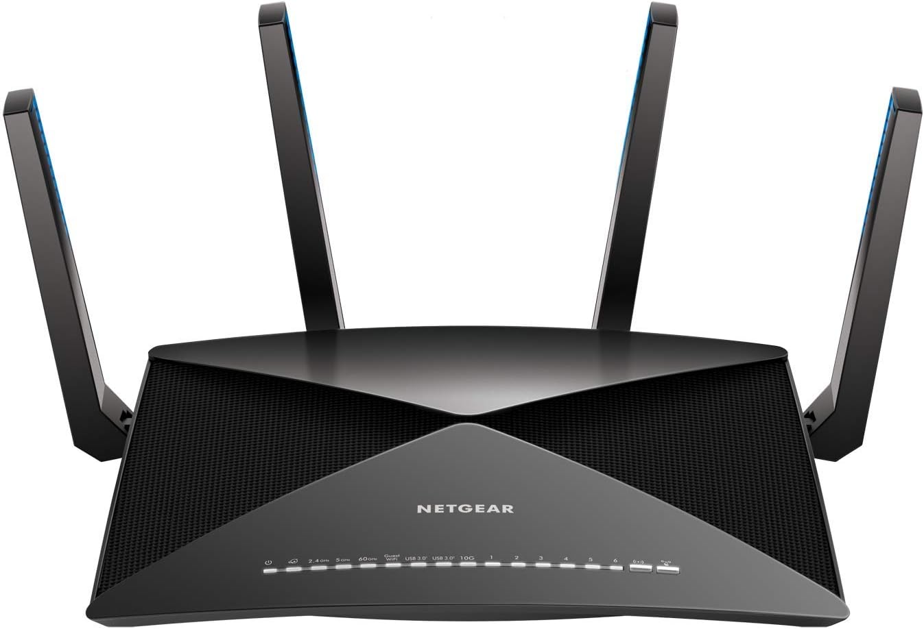 NETGEAR Nighthawk X10 Smart WiFi Router (R9000) - AD7200 Wireless Speed (up to 7200 Mbps) for 60Ghz WiFi Devices | Up to 2500 sq ft Coverage | 6 x 1G Ethernet, 1 x 10G SFP+, and 2 USB Ports