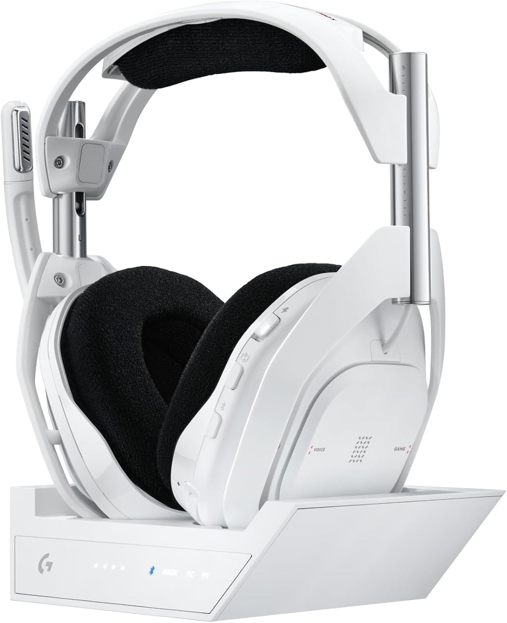 Logitech G Astro A50 X Multi-Platform Wireless Gaming Headset + Base Station for PS5/Xbox/PC: PLAYSYNC Video & Audio Switcher, HDMI 2.1 4K 120Hz VRR, <24bit/48kHz, 24hr Battery, 2.4GHz & BT - White