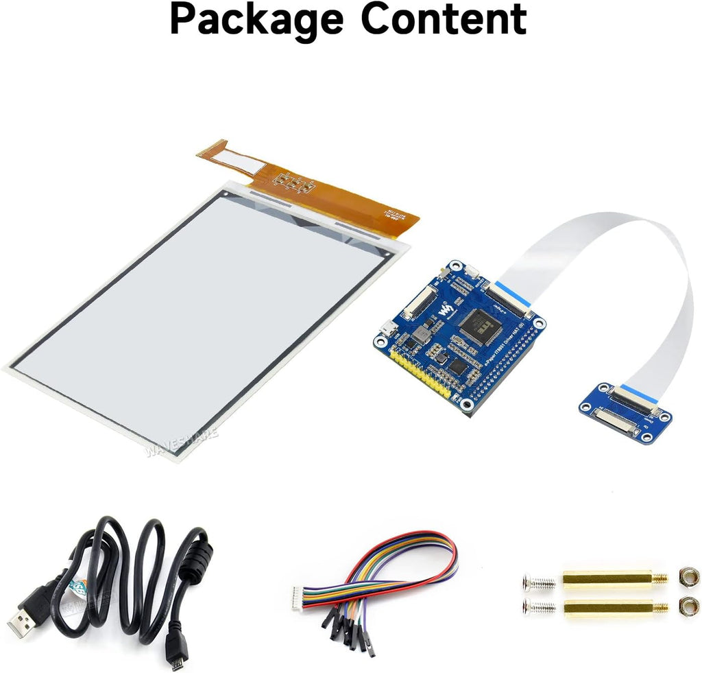 Waveshare 6inch E-Ink Display HAT Compatible with Raspberry Pi 4B/3B+/3B/2B/B+/A+/Zero/Zero W/WH/Zero 2W Series Boards 1448×1072 High Definition Black/White 16 Gray Scale Supports Partial Refresh