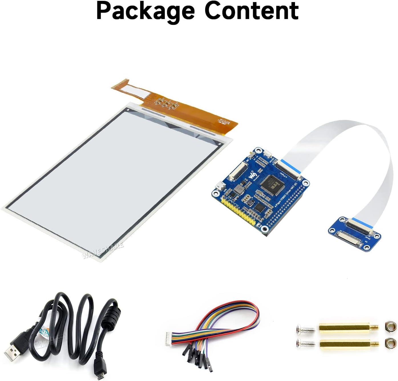 Waveshare 6inch E-Ink Display HAT Compatible with Raspberry Pi 4B/3B+/3B/2B/B+/A+/Zero/Zero W/WH/Zero 2W Series Boards 1448×1072 High Definition Black/White 16 Gray Scale Supports Partial Refresh