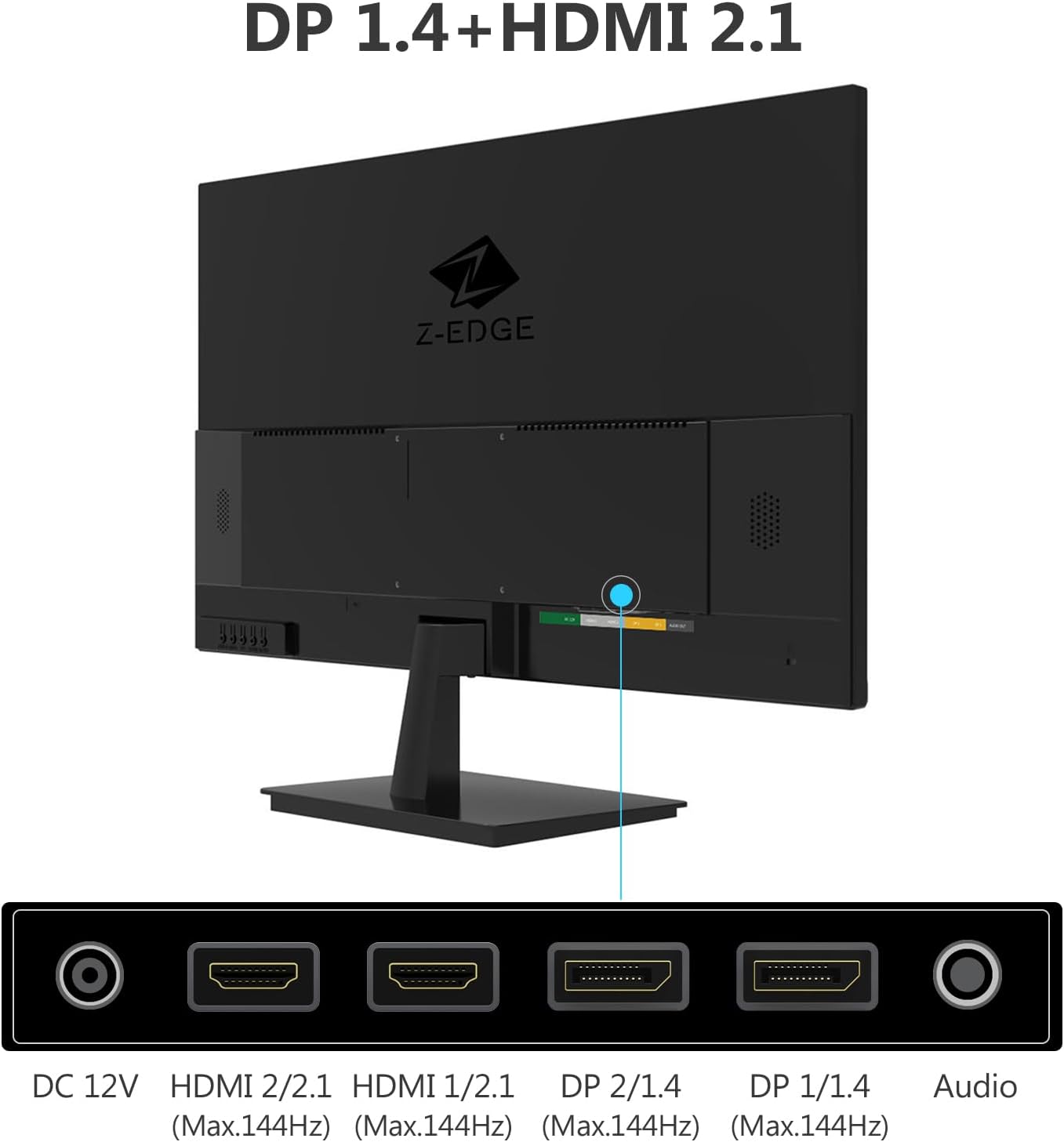 4K Monitor, Z-Edge 28 inch IPS Monitor, UHD 3840x2160 IPS Computer Monitor, 300 cd/m², 144Hz Refresh Rate, 1ms MPRT Response Time, U28I4K Ultra-Thin Bezel