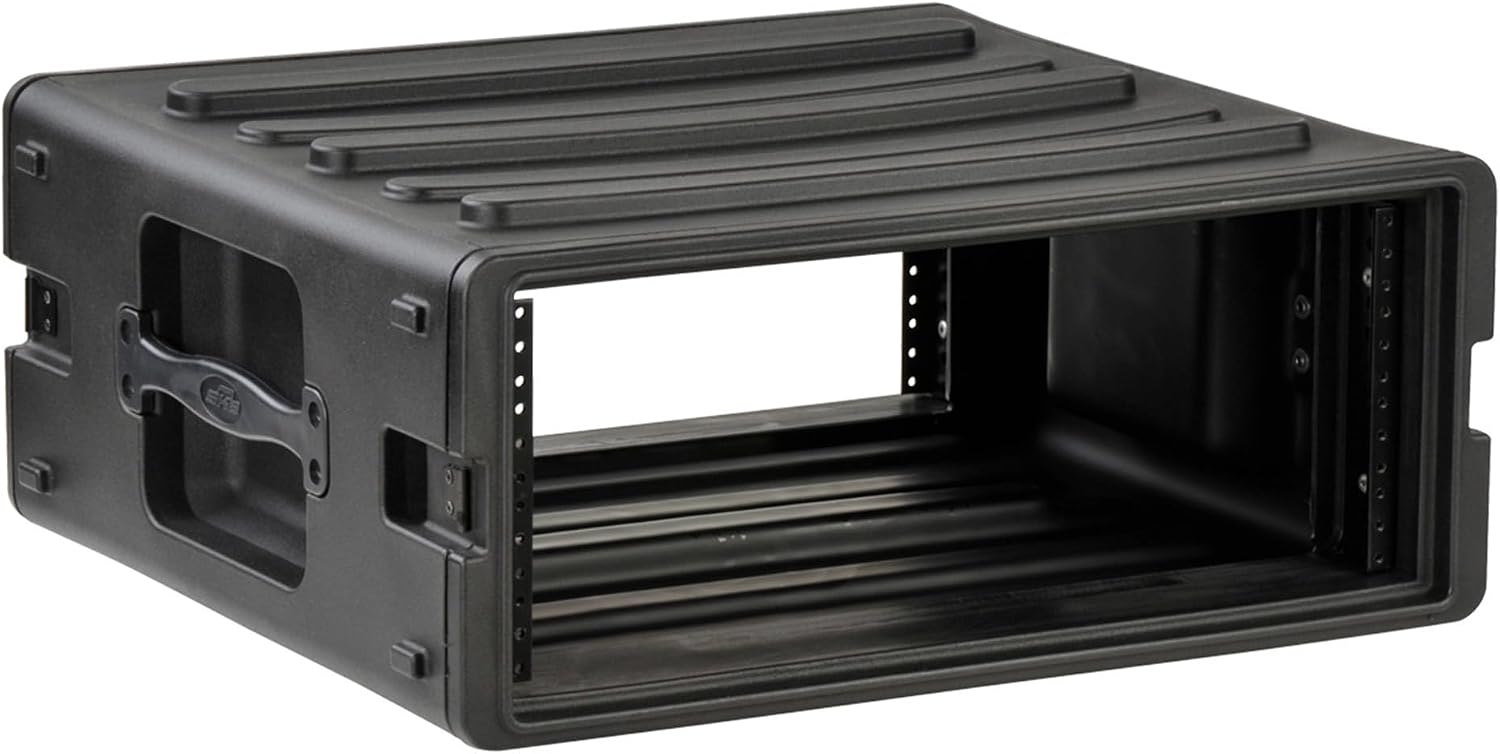 SKB 4U Roto Rack Case - Durable Polyethylene Gear Protector, Stackable, Waterproof with Twist Latches & Rubber Feet for Musicians, DJs, and A/V Equipment - Secure Transport & Storage Solution