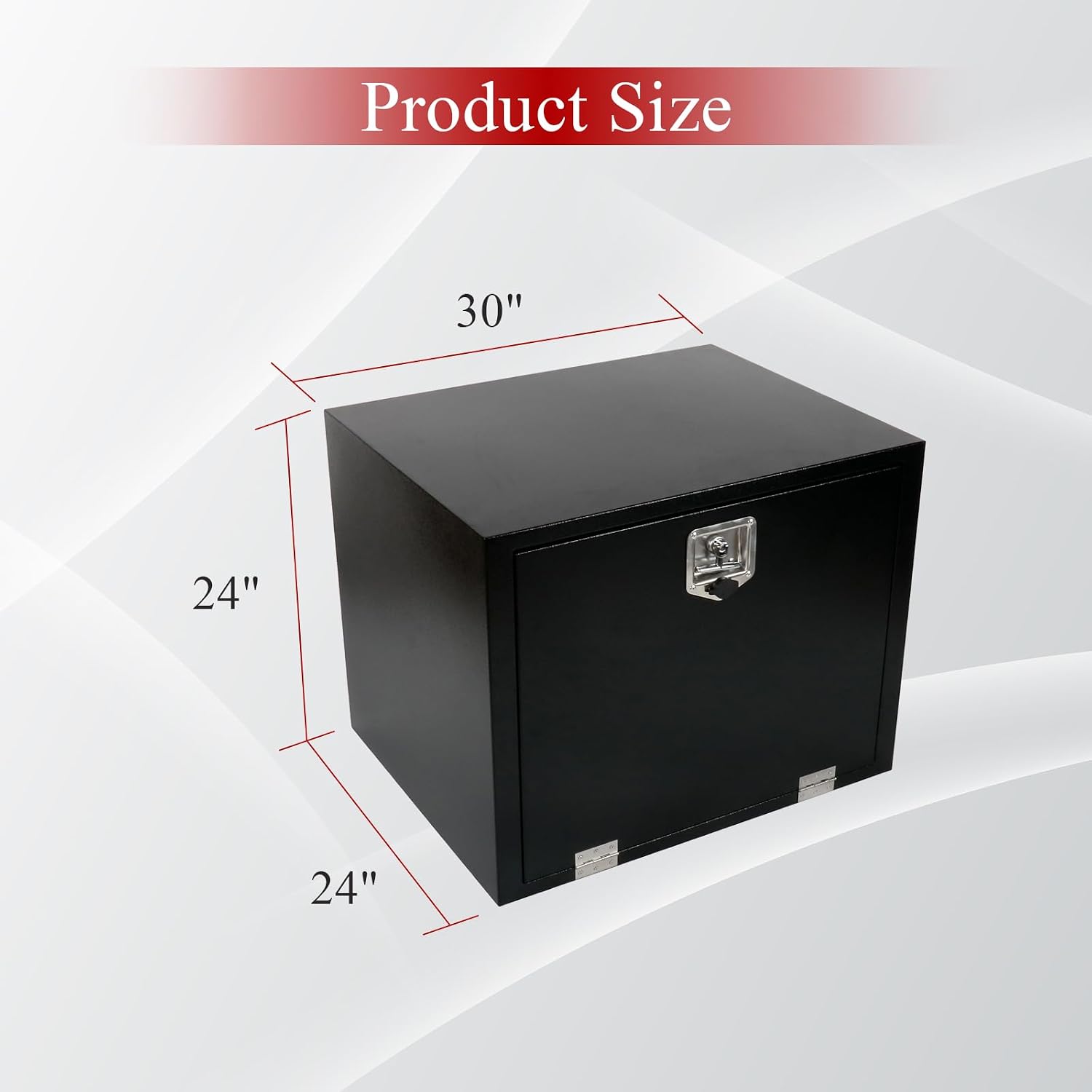 30'' Inch Steel Underbody Truck Tool Box & T-Handle Latch Heavy Duty For Trucks Trailers RV ATV Pickup Trucks Flatbeds Organization Storage Job Tool Chest -30'(L) x 24'(W) x 24'(H) Black