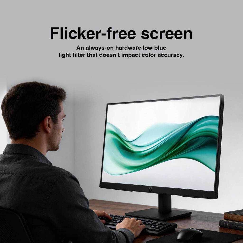 HP 24' Series 3 Pro 324pv FHD Monitor with 5 ms Response Time, Anti-Glare, Flicker Free,VESA Mount (100x100mm), HDMI, VGA & Dockztorm USB Port Expander, Black (9U5C1AA#ABA) (2026 Latest Model) 2-Pack