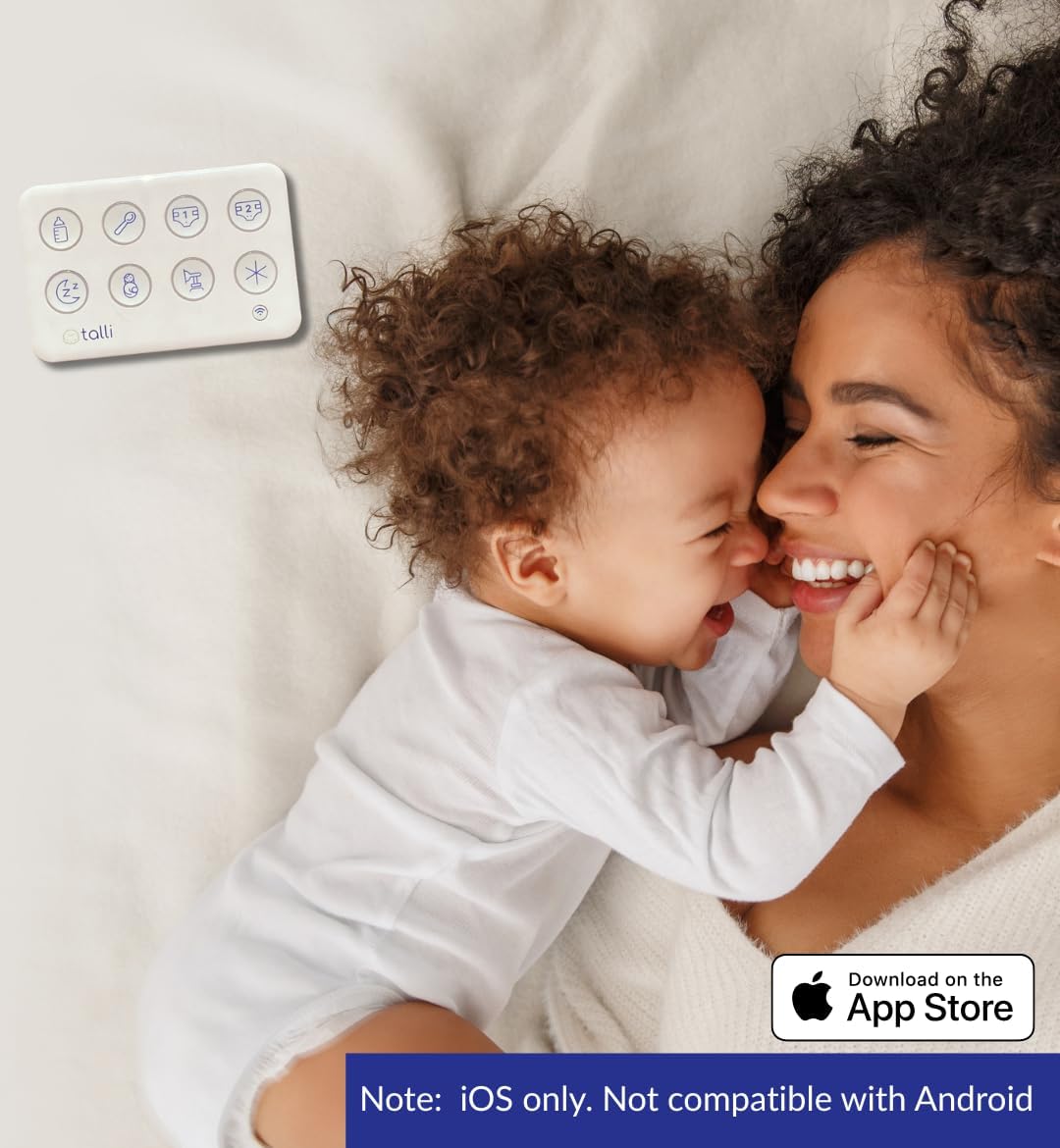 Talli Daily One-Touch Baby Tracker - Baby Monitor to Log Feedings, Diapers, Sleep & More - Electronic Journal Links to Mobile App for Real-Time Baby Monitoring & Tracking - Alexa Compatible