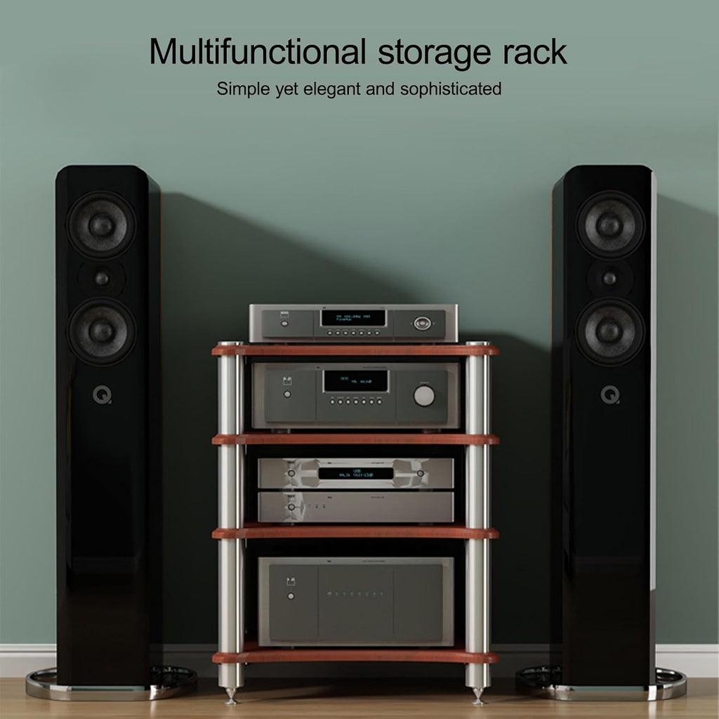 Stereo Cabinet, Home Stereo System Entertainment Components, Amplifier Rack/Audio-Video Shelving, for Gaming, Meeting, Living, Recording Room(White,10cm/3.9in)