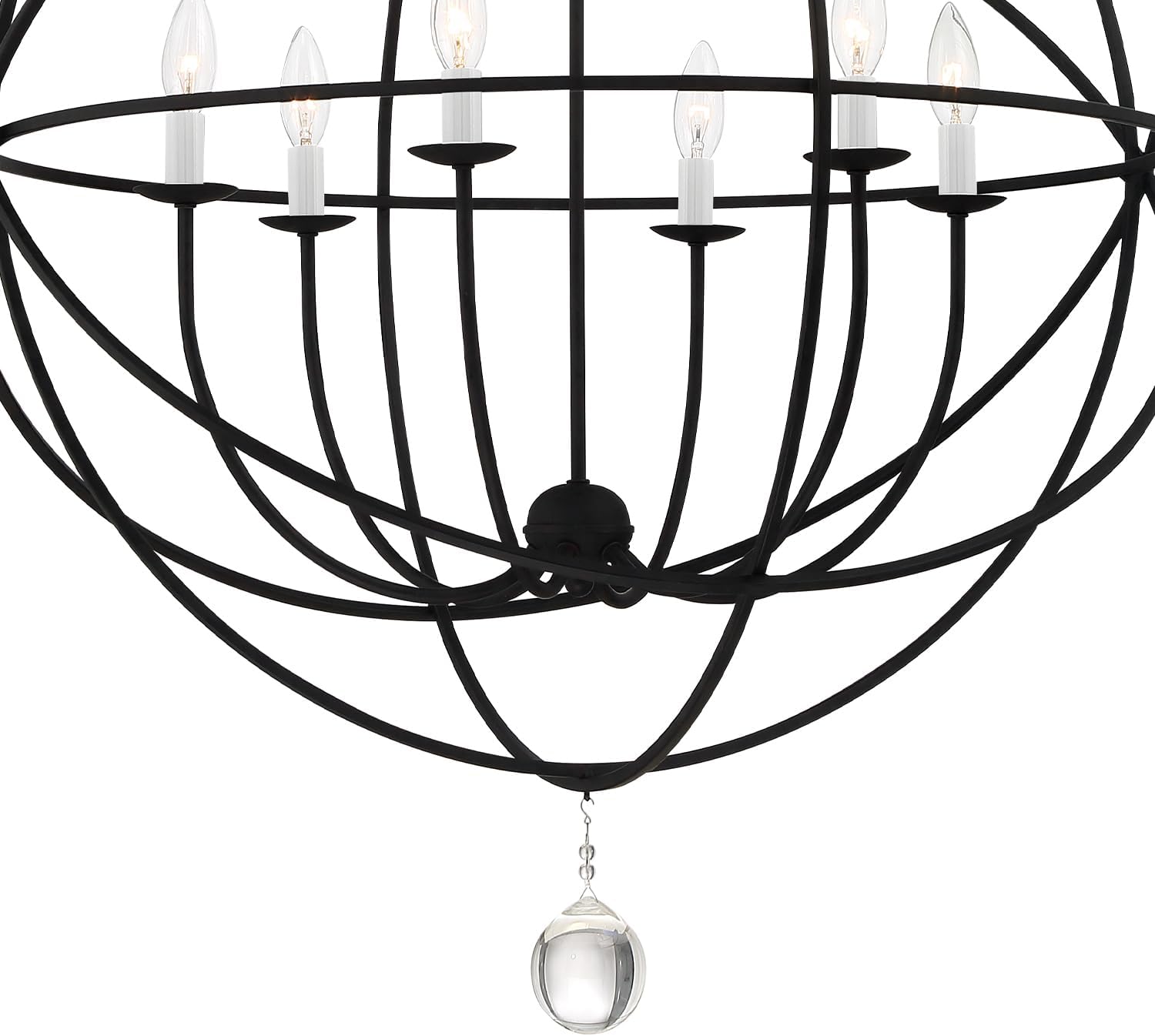 Crystorama Solaris 6 Light Black Chandelier