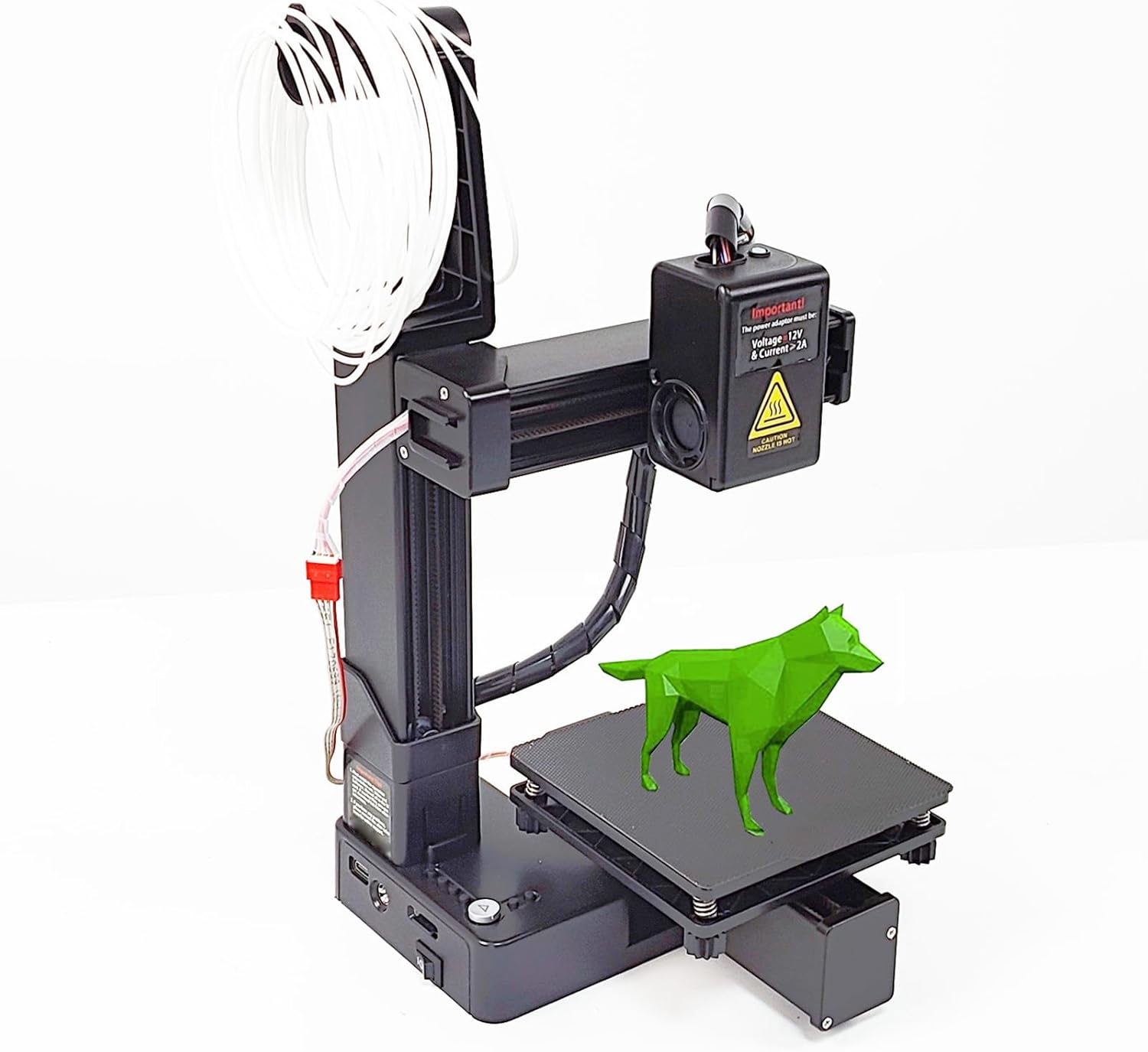 Pomya Mini 3D Printer, Portable Small FDM3D Printer for Kids and Beginners, 100 x 100 x 100mm Printing Size, 10-40mm / s Printing Speed, Supported 1.75mm TPU PLA (Black)