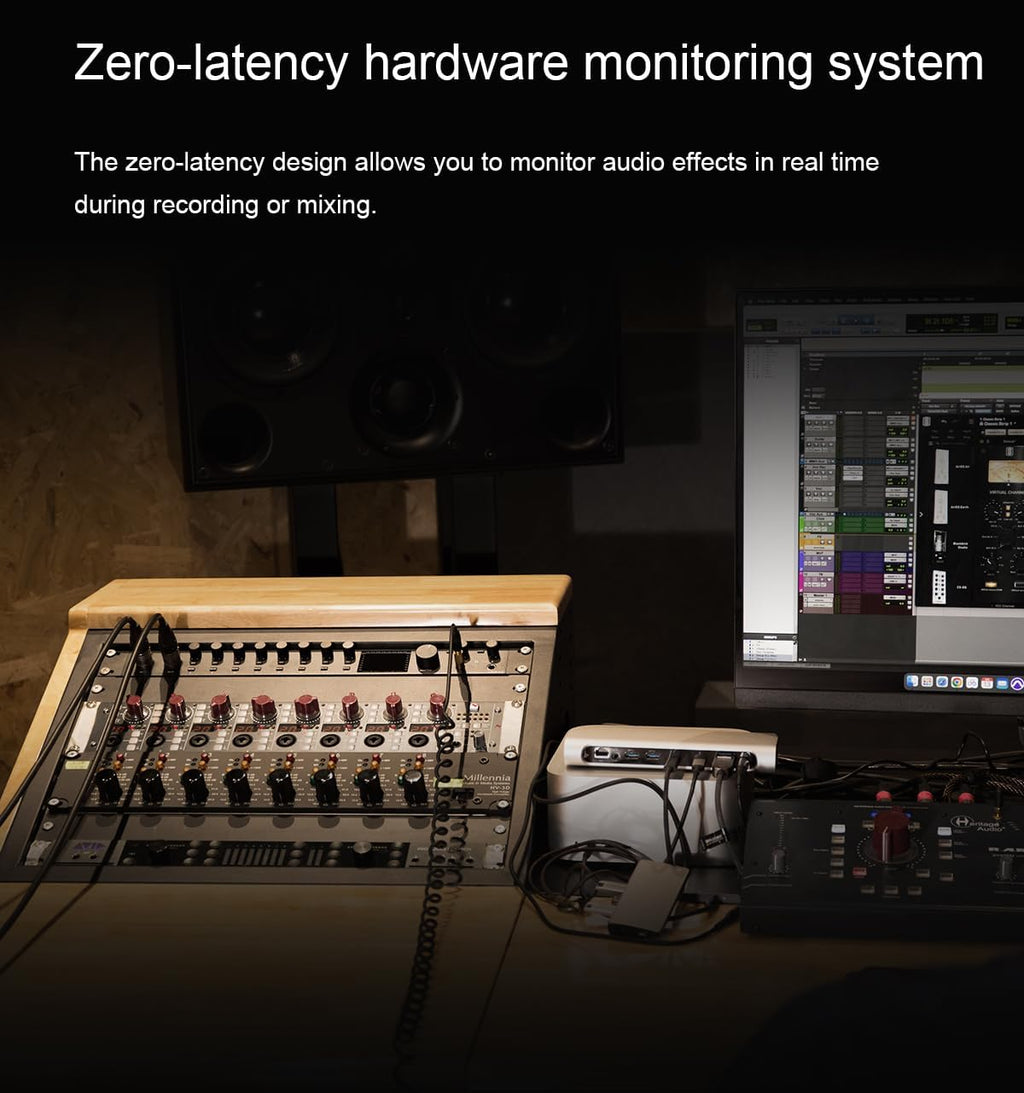 TOPPING E8x8 Pre Professional Audio Interface with 8 Ultra-Linear Mic Preamps, Dual Headphone Outputs & Zero-Latency Monitoring - High Dynamic Range & Precision Sound Control (E8X8 Pre-Black)