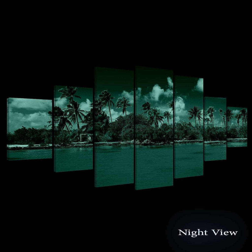 Startonight Huge Canvas Wall Art - Sunny Beach - Large Framed Set of 7 40' x 95'