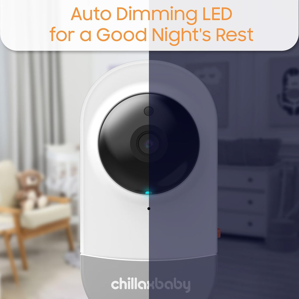 Chillax Daily Video Baby Monitor - WiFi Smart Baby Monitor with Two Cameras & Parent Unit,App Support,HD Camera, Privacy Protection WiFi ON/Off Switch, 2-Way Audio,Night Vision,Cry Detection
