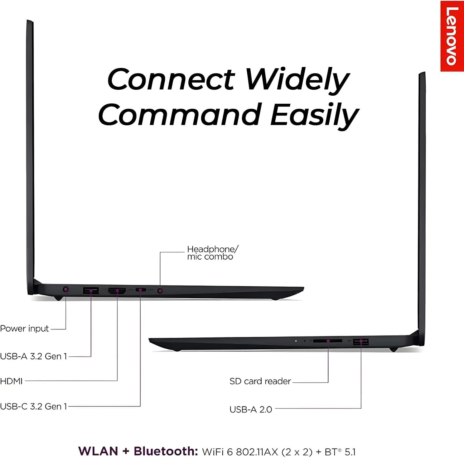 Lenovo Newly Designed 15.6' Business Laptop(2025/2026 Edition) | Intel 4-core Processor | 15.6' FHD (1920 x 1080) | 32GB DDR4 | 1TB PCIe SSD | Low-Blue Light | Military Durable | Windows 11 Pro