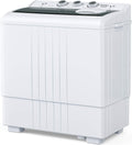 Compact Twin Tub Portable Mini Washing Machine 21lbs Capacity,Washer(14.4lbs) and Spiner(6.6lbs)/Built-in Drain Pump/Semi-Automatic,Black and White,24.8 inch x 15 inch x 28.5 inch