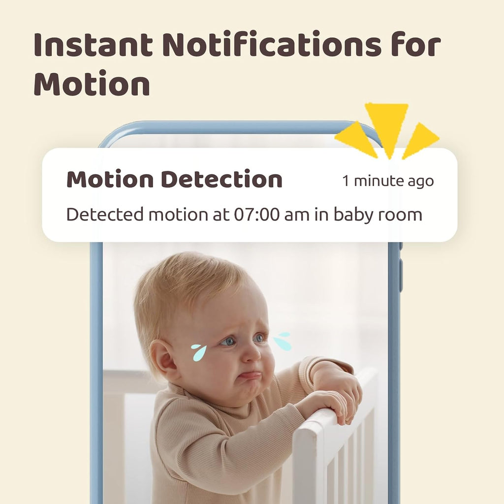 NETVUE Peekababy Smart WiFi Baby Monitor, 1080P FHD Camera and 5' HD IPS Display, Smart App, Two-Way Talk, Sound/Motion Detection and Notifications