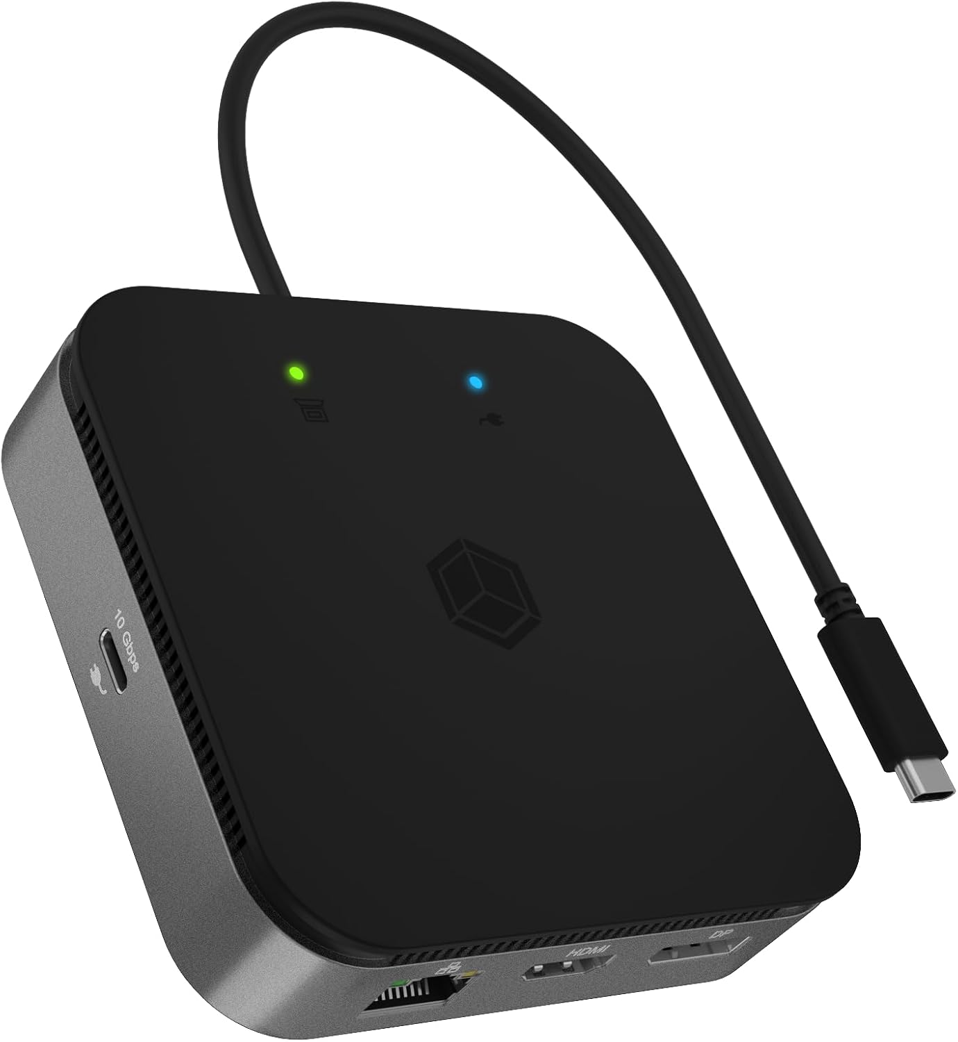 ICY BOX USB4 Docking Station (7-in-1) for 2 monitors (1x HDMI and 1x DP), 4K 120Hz / 8K 30Hz, 3x USB 3.1 Gen 2 (10 Gbps), 60W Power Delivery, Gigabit Ethernet, Audio, IB-DK408-C41