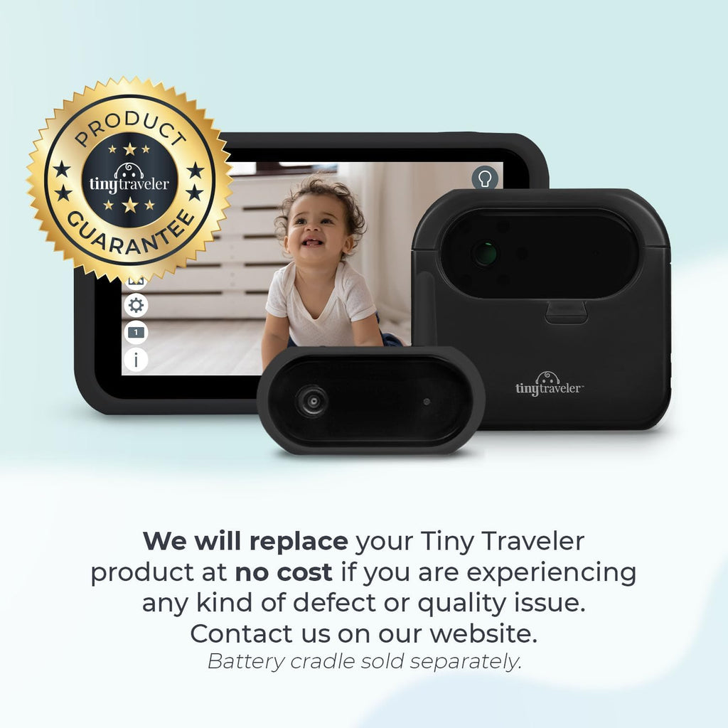 Tiny Traveler Ai Smart Wireless Baby Car Monitor (TT006B) - AI-Powered Safety Alerts: Cry/Laugh/Stand Detection, Virtual Fense, Long Range 1000ft Night Vision Lullabies Night Light - Black