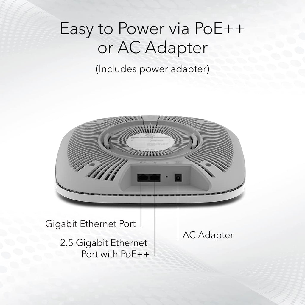 NETGEAR Cloud Managed Wireless Access Point (WAX630EP) - WiFi 6E Tri-Band AXE7800 Speed | Mesh | 802.11ax | MU-MIMO | Insight Remote Management | PoE++ | Includes Power Adapter