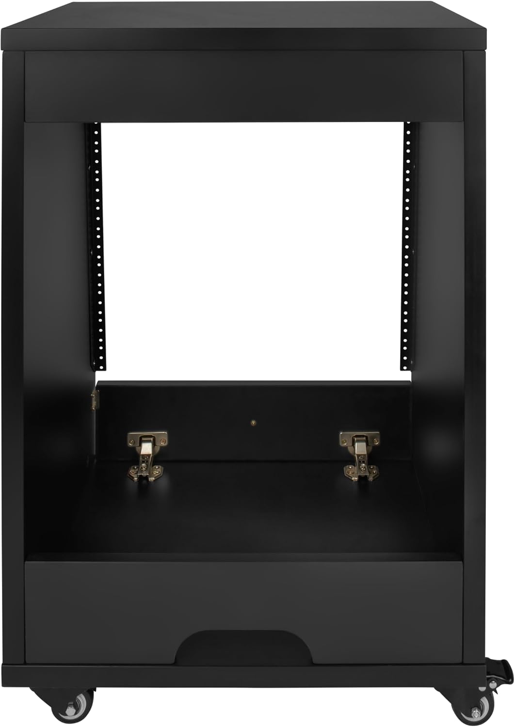 Gator Frameworks Elite Furniture Series 12U Angled Studio Rack with Locking Casters, Black Finish (GFW-ELITESTUDIORK12-BLK)