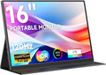 AYY 16' 2.5K 120Hz Portable Monitor, 2560x1600 HDR IPS Display, QHD 100% sRGB, USB-C & HDMI, Eye Care External Second Screen, for Laptop/PC/Phone/PS4/5/Xbox/Switch