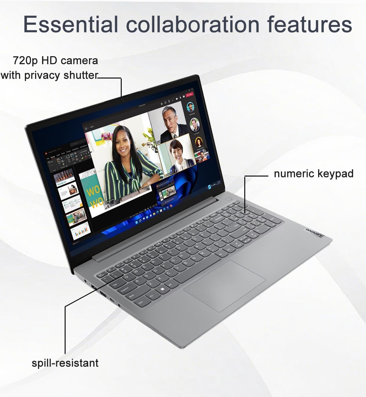 Lenovo Laptop V15 for Business and Student (15.6' FHD Anti-Glare, AMD Ryzen 5 7520U (> Intel i5-1235U), 16GB DDR5 RAM, 512GB SSD), Numeric Keypad, Webcam w/Shutter, Ethernet, Wi-Fi 6, HDMI, Win 11 Pro