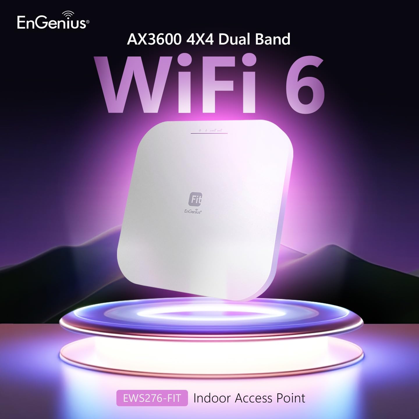 EnGenius Wireless AP 4X4 Wi-Fi 6 Dual Band AX3600 | 2.5Gbe PoE+ | Cloud & App & OnPrem Control Options | WPA3, MU-MIMO, Mesh & Seamless Roaming - EWS276-FIT