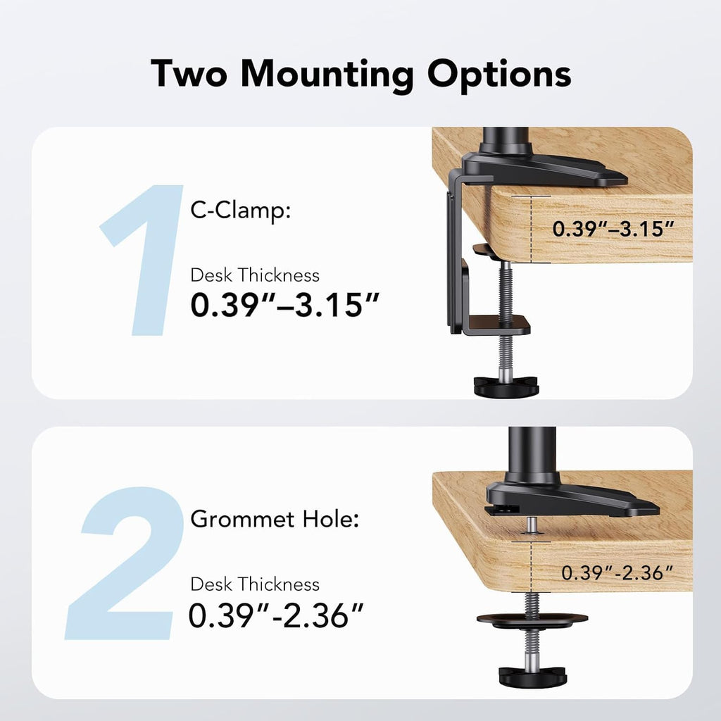 HUANUO Dual Monitor and Laptop Mount for Max 32' Monitor and 17' Laptop, Adjustable Arm with Tilt, Swivel and Rotation, Dual Monitor and Notebook Stand with VESA Bracket 75/100 mm