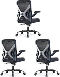 Ergonomic Office Chair - X-Shaped Computer Desk Chairs Comfy, Mesh High-Back Gaming Chair with Adjustable Lumbar Support, Executive Task Chair for Adults, Comfortable for Long Hours, Black, Pack of 3