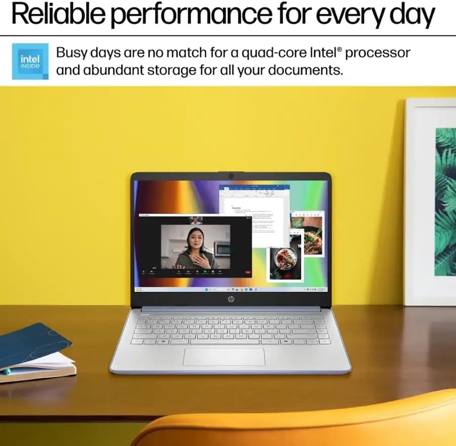 HP Laptop 14' for Student & Business, 1 Year Office 365, 16GB RAM, 384GB Storage(128GB UFS + 256GB SD Card), Intel Quad-Core Processor(Beat i3-1115G4), Wi-Fi 6, Webcam, USB C, Win 11 Pro