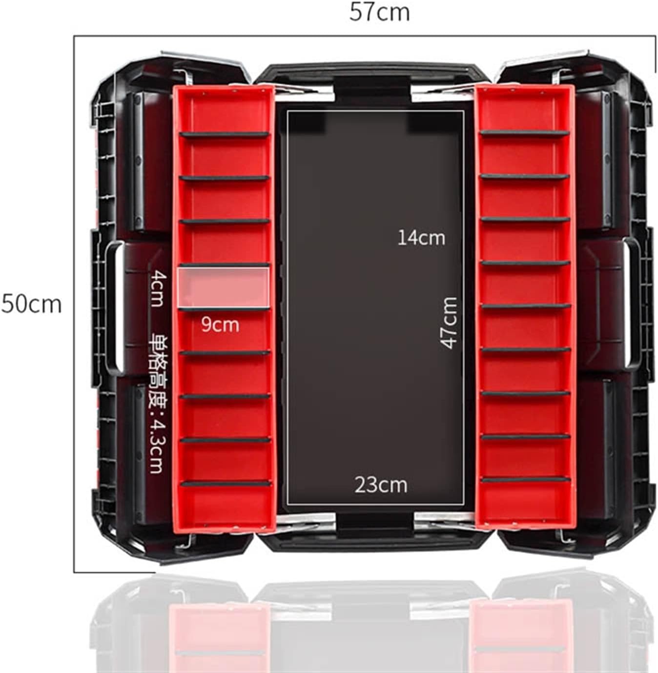 Portable Tool Box Portable Tool Box Hardware Tool Storage Box Household Multi-Function Car Repair Box Folding Double Clamshell Tool Container Small Parts Box