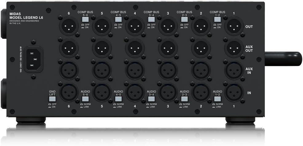 Midas LEGEND L6 - 500 Series Portable Chassis for 6 Modules with Advanced Audio Routing and Rackmount Kit