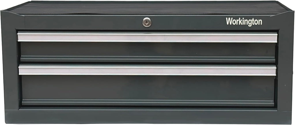 Workington Industrial 2 Drawers Portable Metal Intermediate Box, 26' Middle Tool Chest Cabinet with Ball Bearing Drawer Slides, Steel Tool Storage Box Organizer 4008 Gray