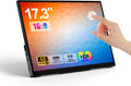 Portable Monitor Touchscreen 17.3 Inch 4K 60Hz 3840x2160 UHD Metal Frame,Travel Monitor with Kickstand& Dual Speaker,USB C, HDMI Plug&Play for Laptop,PC, MAC,Phone,Xbox,PS4/5,Switch,Pi