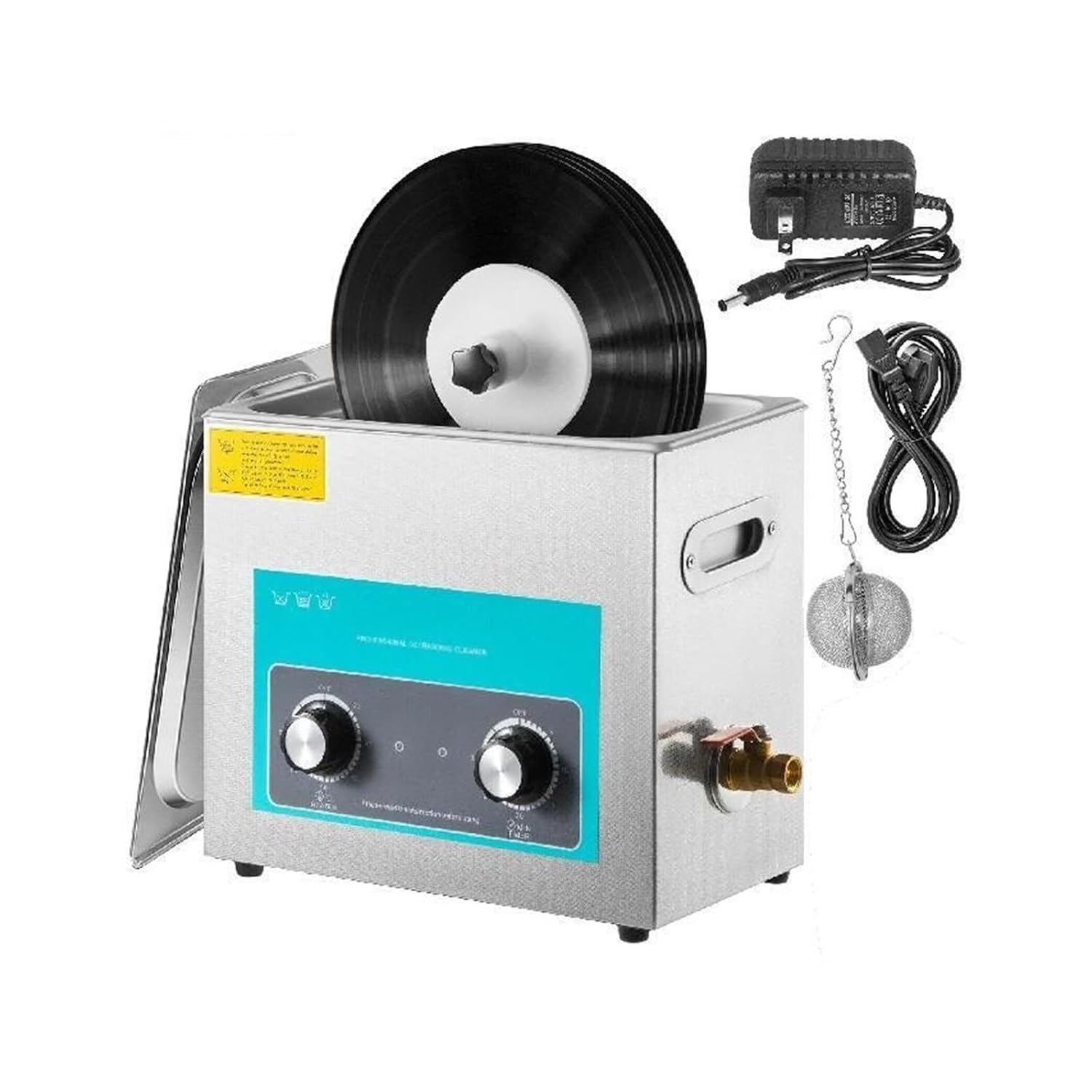 Ultrasonic Cleaners, 6L Knob Ultrasonic Vinyl Record Cleaner Mini Portable Washing Machine Ultrasound Dishwasher Contact Lenses Jewelry